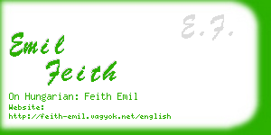 emil feith business card